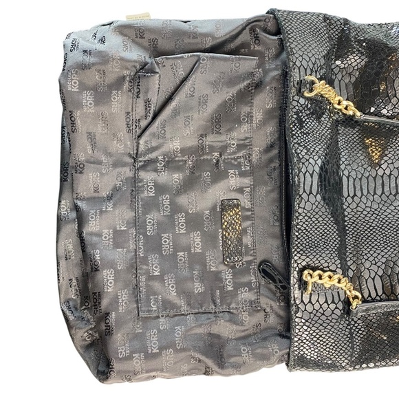 Michael Kors Jet Set Chain Tote Leather Black Handbag - Picture 6 of 7